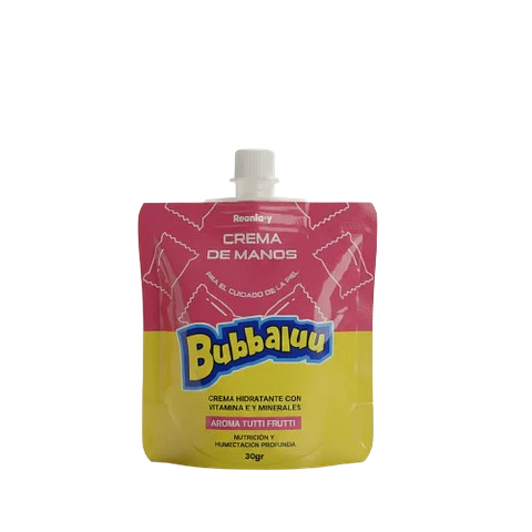 Crema de Manos 30 gr. Aroma Tutti Frutti. Bubbaluu