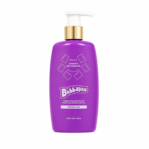 Crema de Peinar para rizos 300 ml. Aroma Uva. Bubbaluu