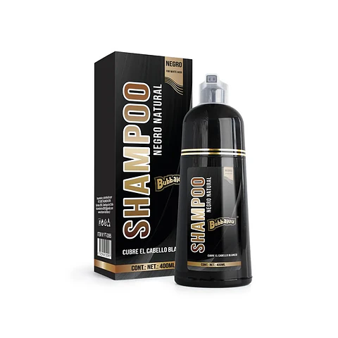 Shampoo Cubre Canas Negro 400ml. Bubbaluu.