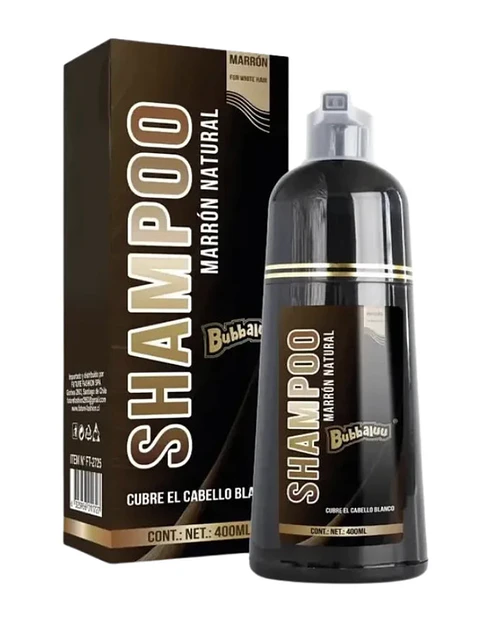 Shampoo Cubre Canas Marrón 400ml. Bubbaluu.