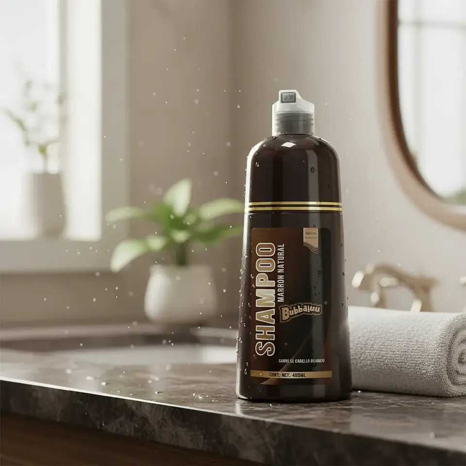 Shampoo Cubre Canas Marrón 400ml. Bubbaluu. 3