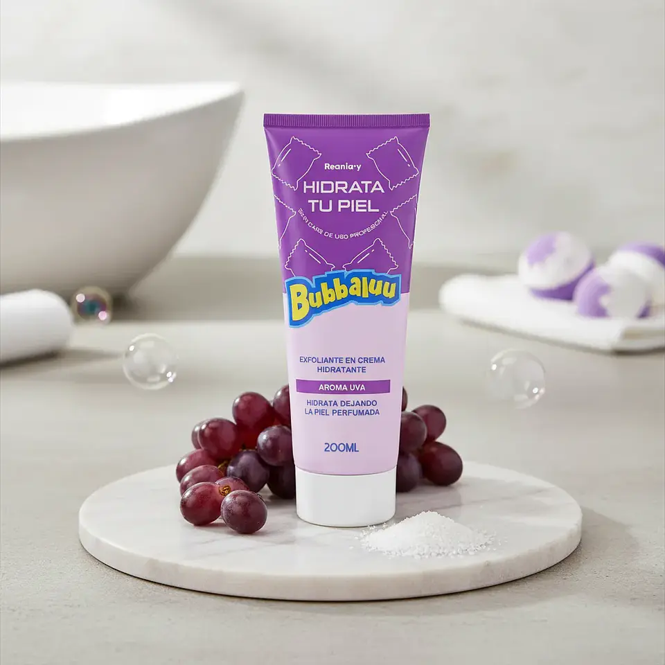 Exfoliante Corporal 200 ml. Aroma Uva. Bubbaluu 2