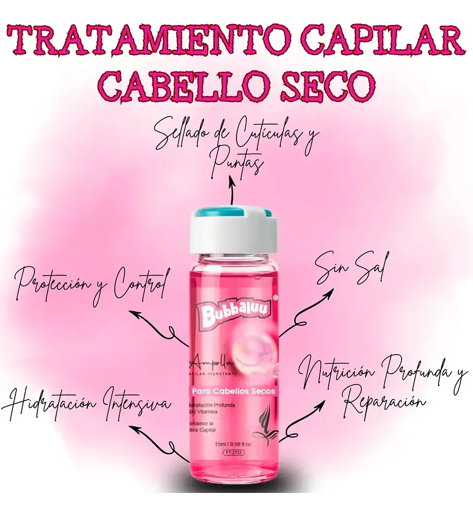 Ampolla Capilar Hidratante 15ml. (Cabellos Secos) Bubbaluu 2