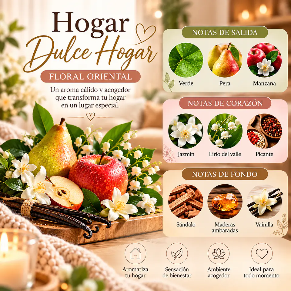 Aromatizante De Ambiente en spray 350 ml.  Aroma Hogar Dulce Hogar. 3