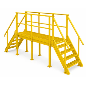 Plataforma 100% FRP grating 38x38x38mm, 2000x1000mm, alto 1m.