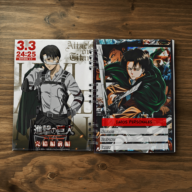 Cuaderno de Attack on Titan: Levi