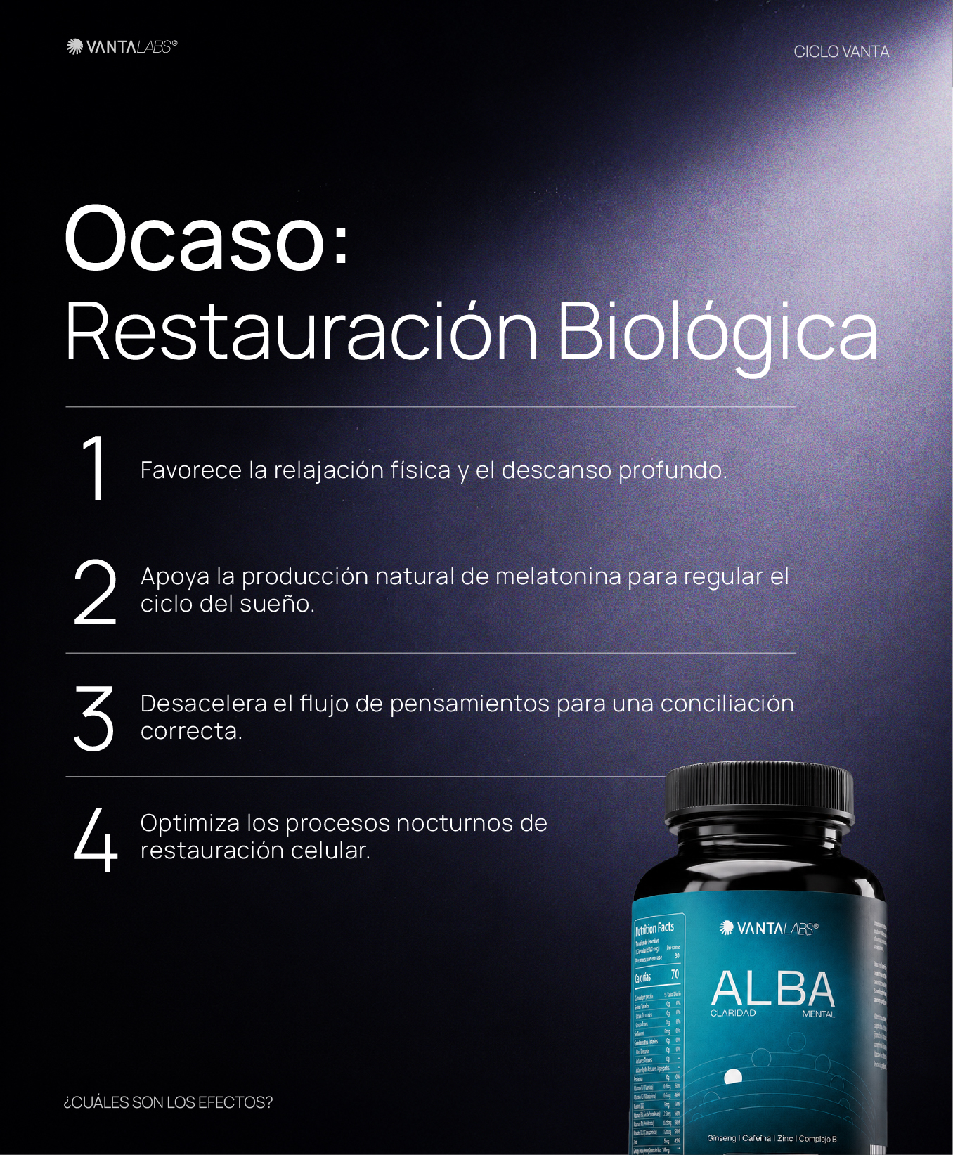 Ocaso: Restauración biológica en la noche 4