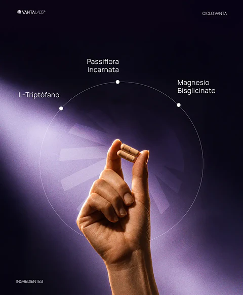 Ocaso: Magnesio Bisglicinato + Passiflora + L-Triptófano 