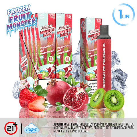 Monster BAR 3500puff 5% - Strawberry Kiwi Pomegranate Ice