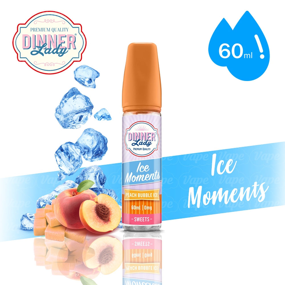 Dinner Lady Moments - Ice Peach Bubble 50ml Shortfill