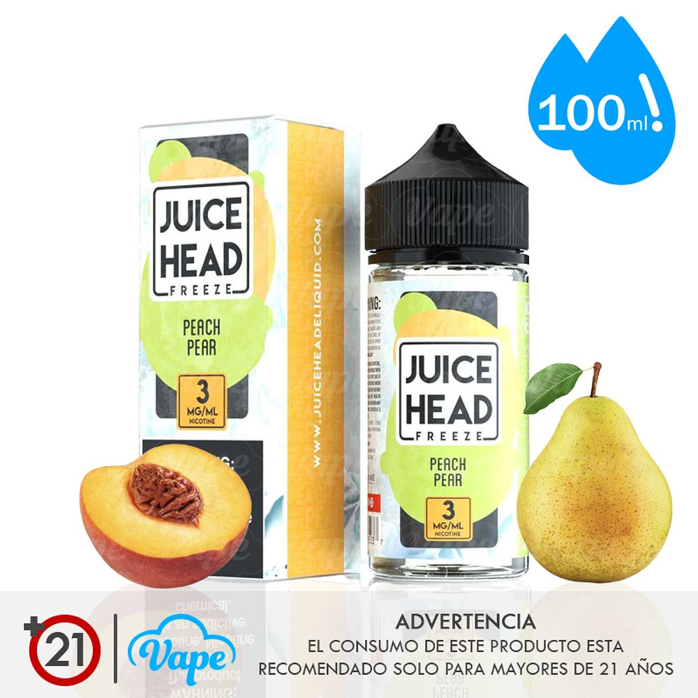 Juice Head Freeze - Peach Pear 100ml 0mg