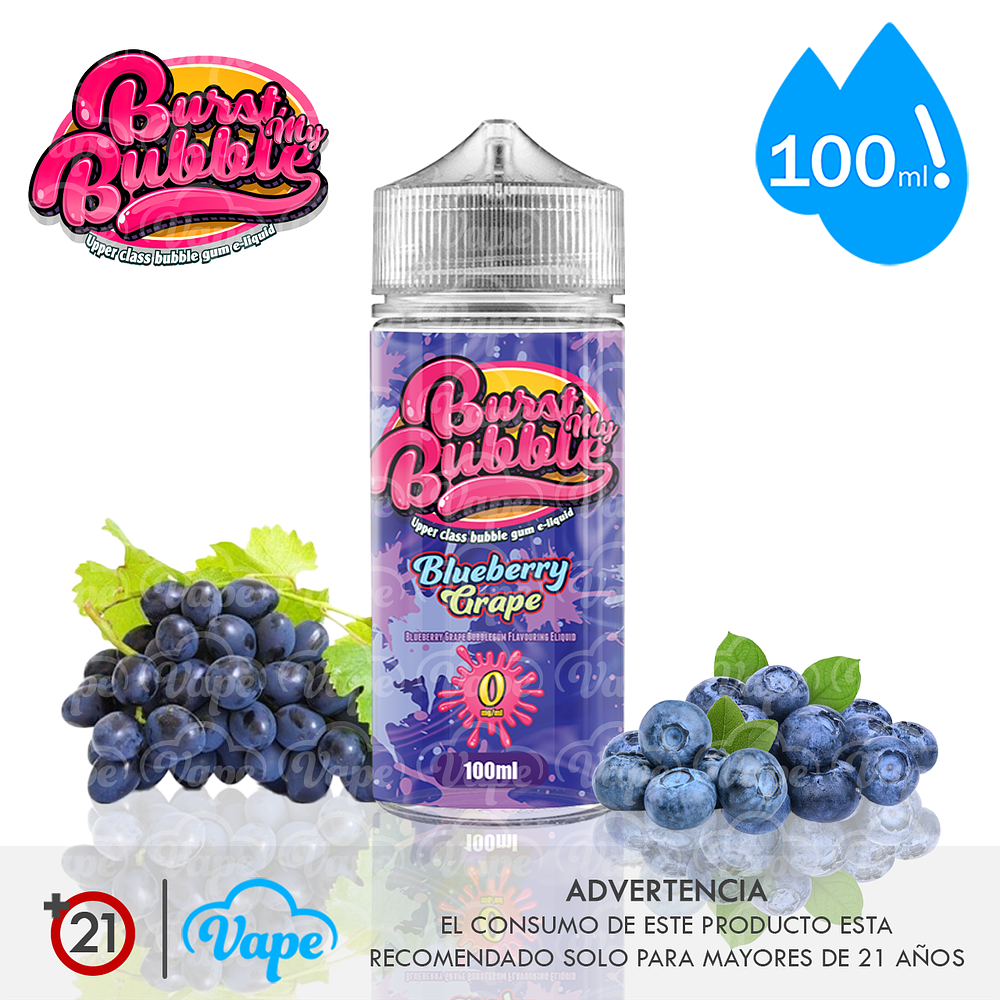 Burst my Bubble Shortfill - Blueberry Grape 100ml