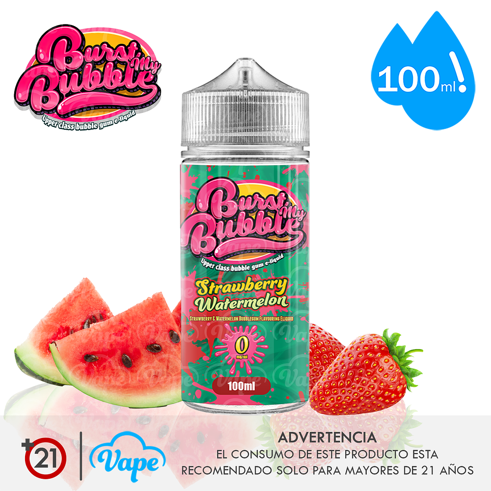 Burst my Bubble Shortfill - Strawberry Watermelon 100ml