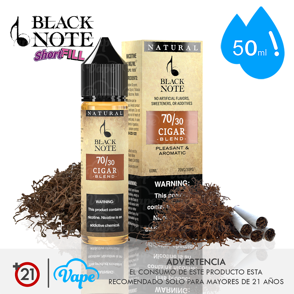Black Note Shortfill - Cigar Tobacco 50ml