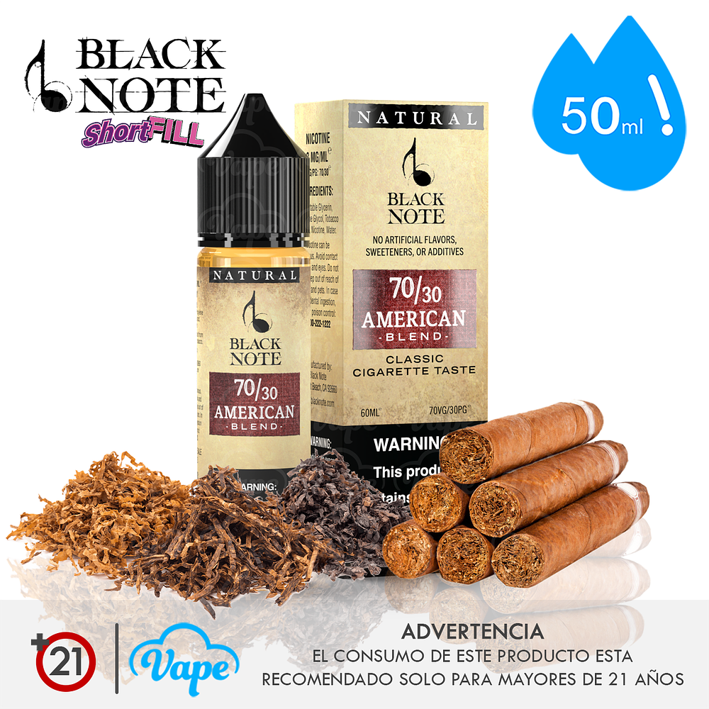 Black Note Shortfill - American Blend 50ml