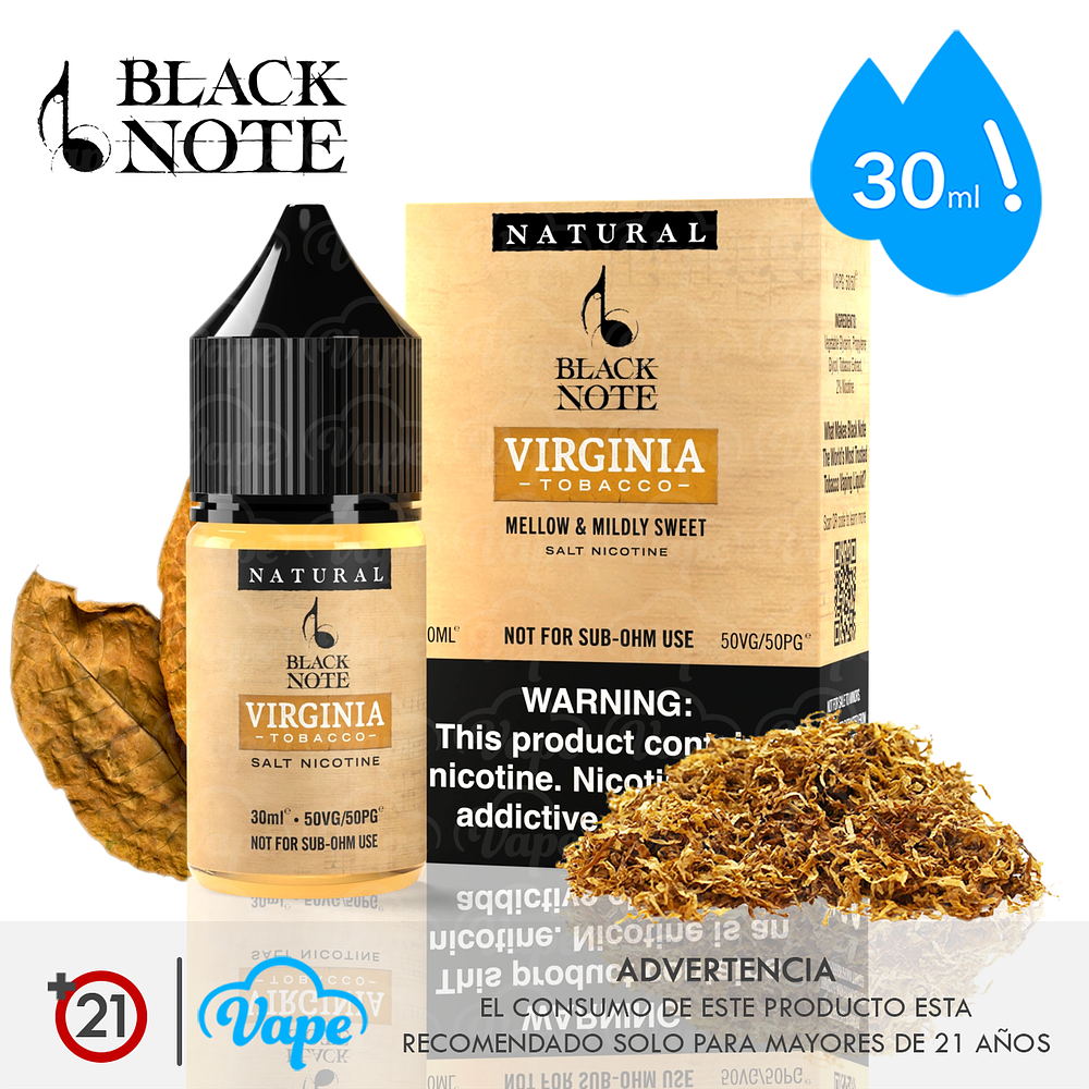 Black Note Salt - Virginia Tobacco 30ml