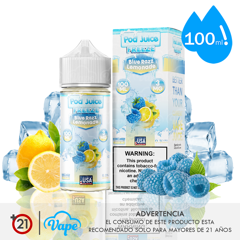 Pod Juice Freeze - Blue Razz Lemonade 100ml