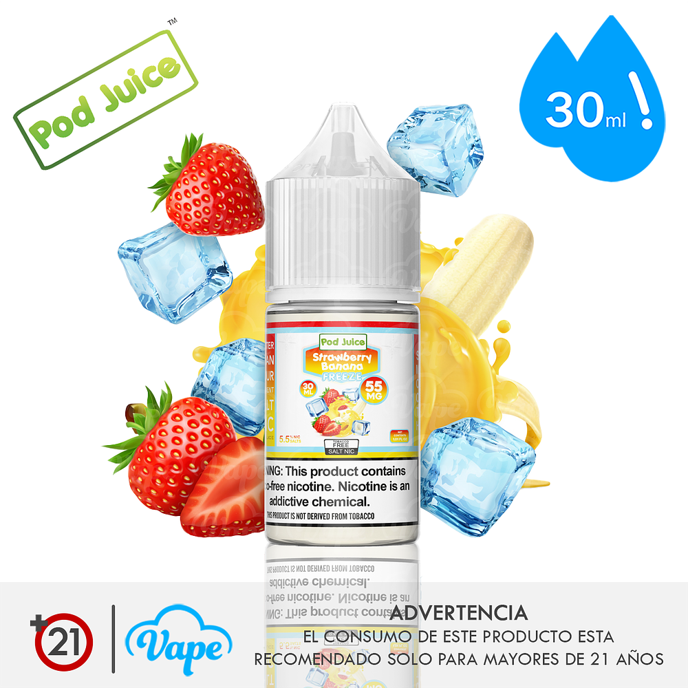 Pod Juice Freeze Salt - Strawberry Banana 30ml