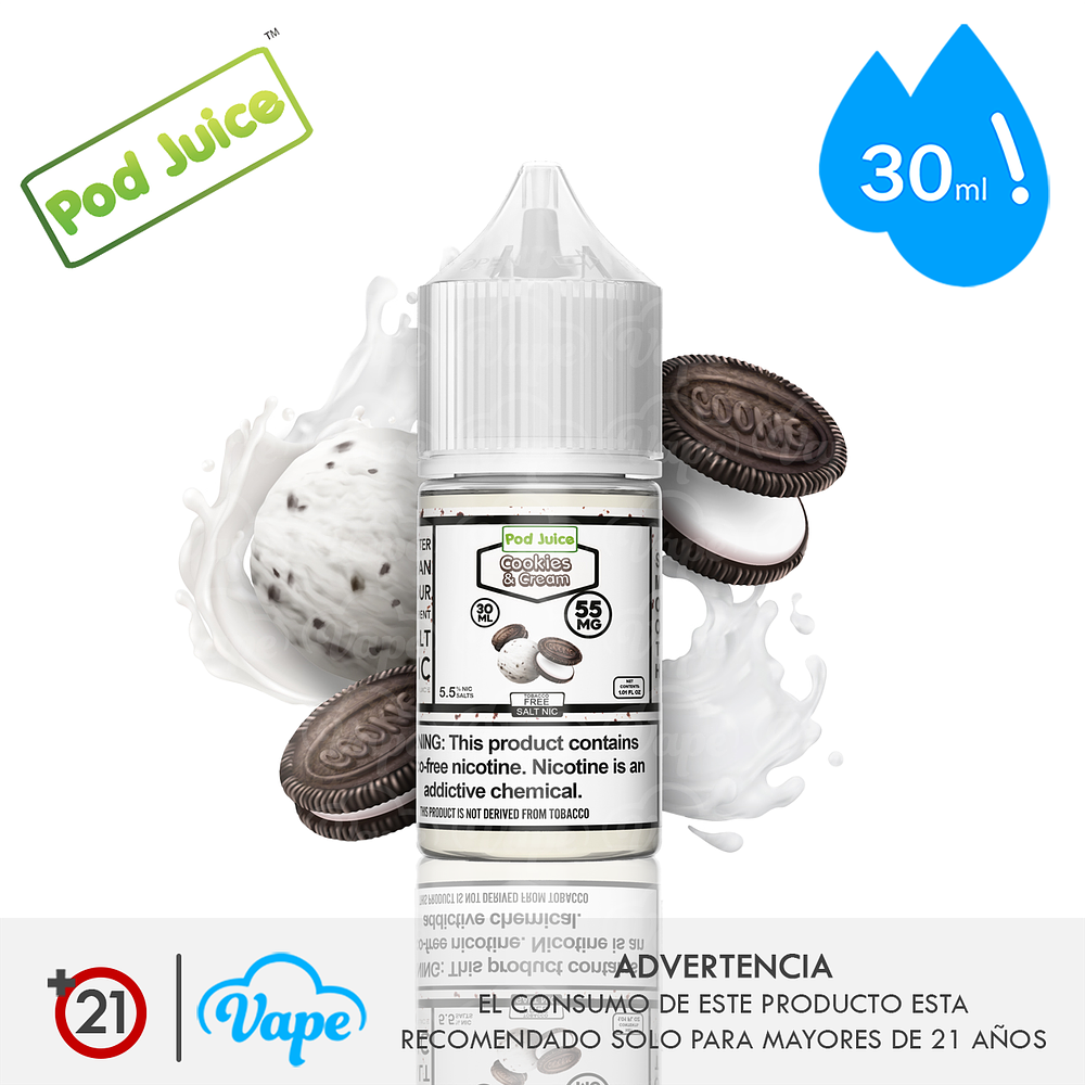 Pod Juice Salt - Cookies & Cream 30ml