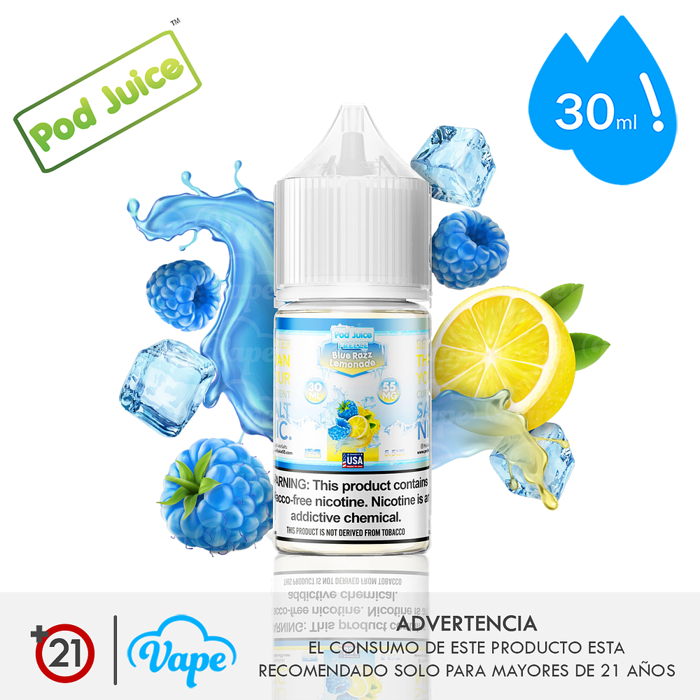 Pod Juice Freeze Salt - Blue Razz Lemonade 30ml