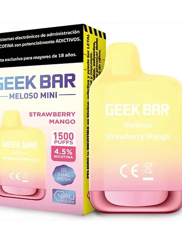 Geek Bar Meloso Mini 1.5K Puff Frutilla Mango Ice 1