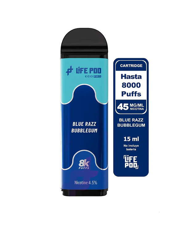 Life Pod Recarga Blue Razz Bubblegum 8K 1