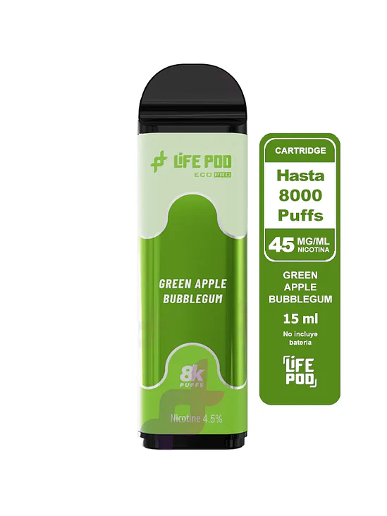 Life Pod Recarga Green Apple Bubblegum 8K 1