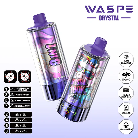 🍓 Fresa con bebida energética 🥤 Cola de cereza 🍒 Cereza y limón 🍍 Frutas tropicales