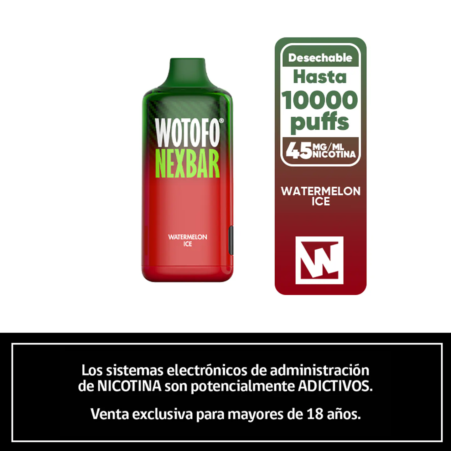 Nexbar 10000 Puffs – Watermelon Ice 1