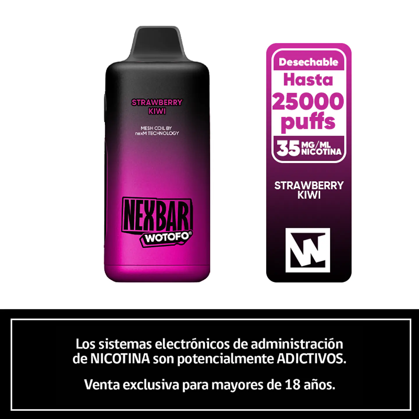 Nexbar 25K Puffs – Strawberry Kiwi 1