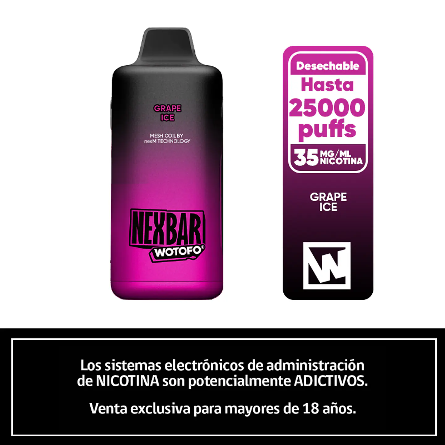 Nexbar 25K Puffs – Grape Ice 1