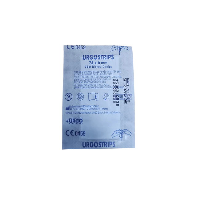 Urgo Urgostrips - Sutura Chirurgica Adesiva Sterile, 100mm X 6mm, Confezione Da 10 Strisce, Per Ferite Superficiali