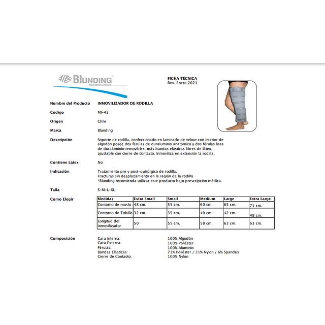 INMOVILIZADOR DE RODILLA 