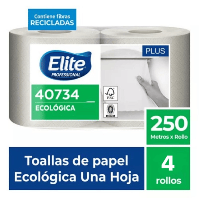 Toalla Nova Elite Ecológica Pack de 4 Rollos x 250mts.