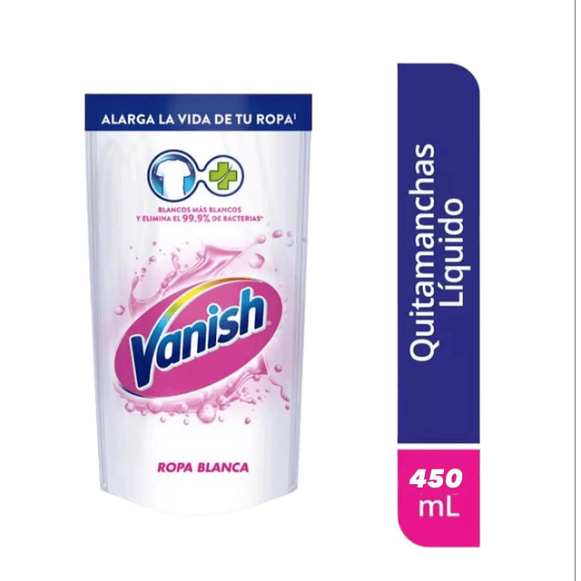 Detergente Liquido Vanish Ropa Blanca 450ml