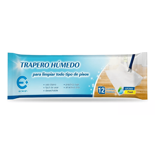 Trapero Humedo Eclean Aroma Fresh 12 Unidades