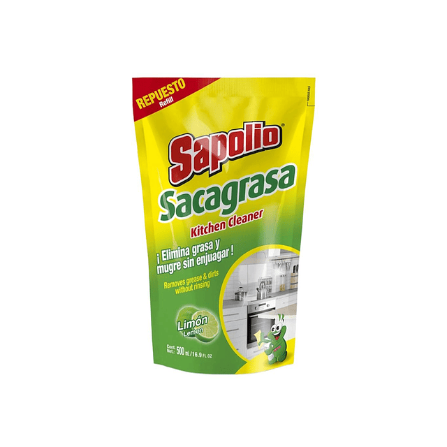 Sacagrasa Sapolio Doypack 500ml Aroma A Limon