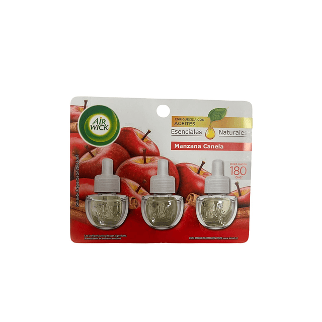 3 Aromatizadores De Repuesto Electrico Air Wick Manzana Canela