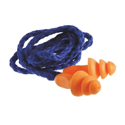 10 Unidades Tapon Auditivo Reutilizable Con Cordon  