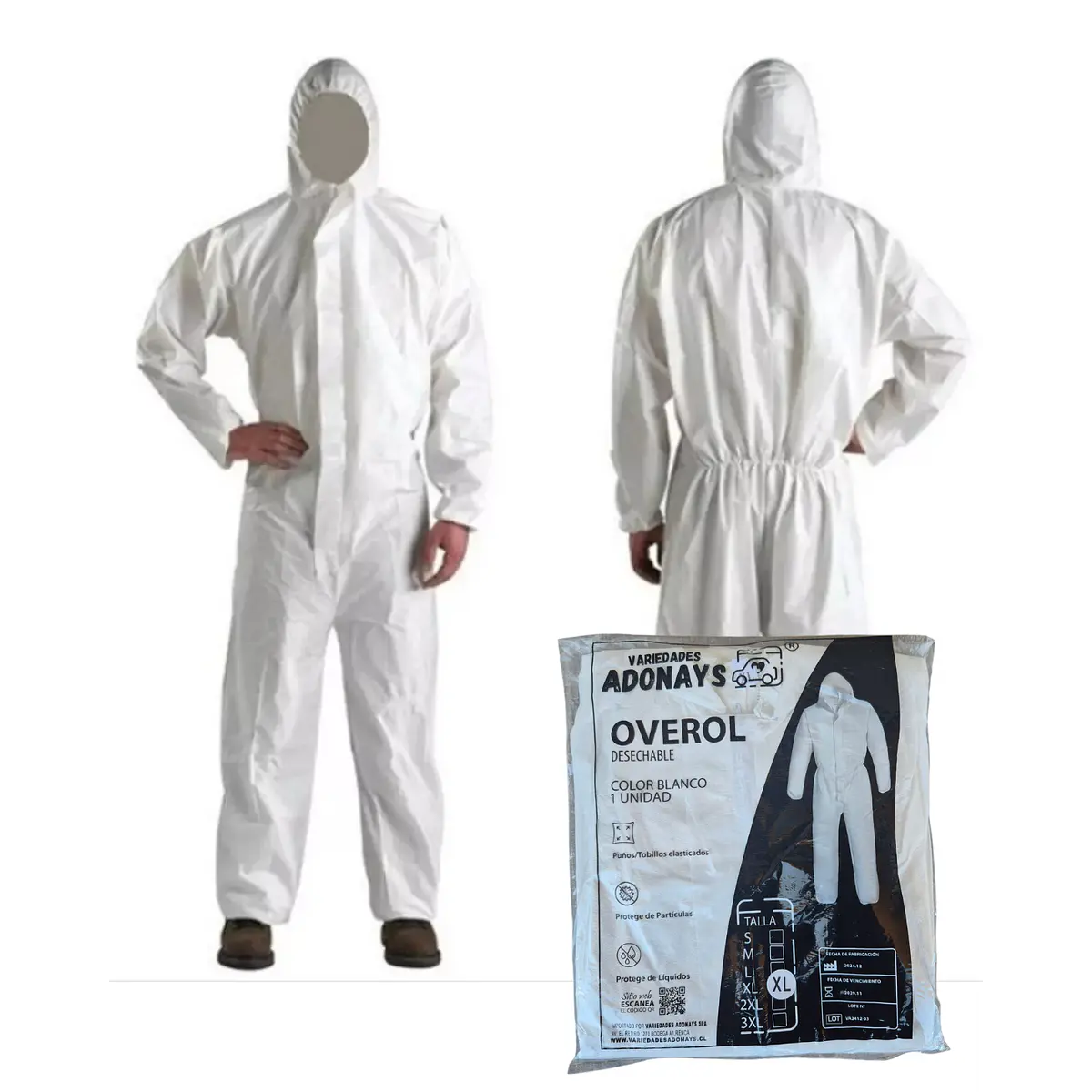 Buzo Overol desechable blanco Tyvek