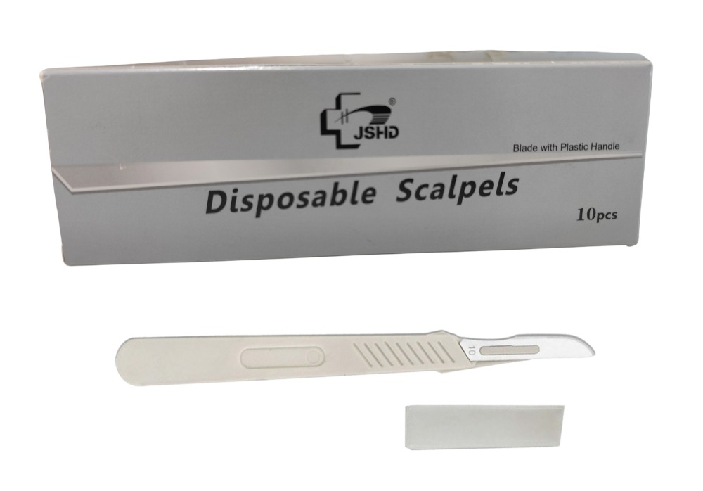 Bisturí Desechable Estéril #10 - Caja De 10 Unidades, Mango Plástico P&P Medical