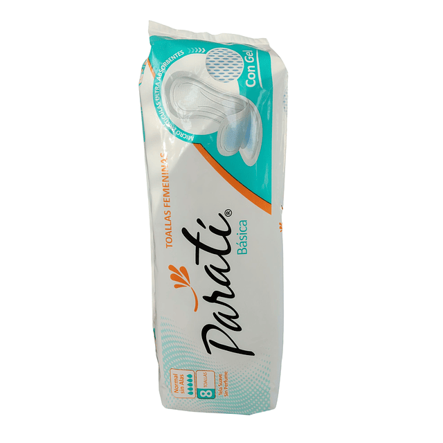 Toalla Higiénica Parati Con Gel Sin Alas 8 Unid
