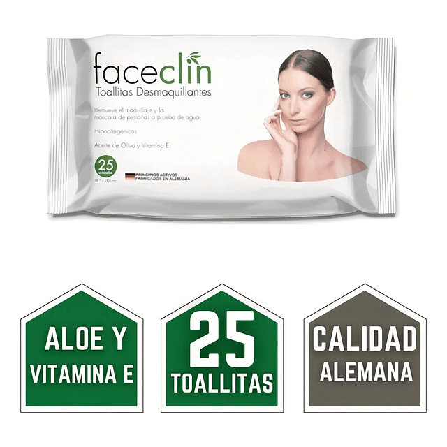 Toallitas Desmaquillantes Faceclin 25 Unidades