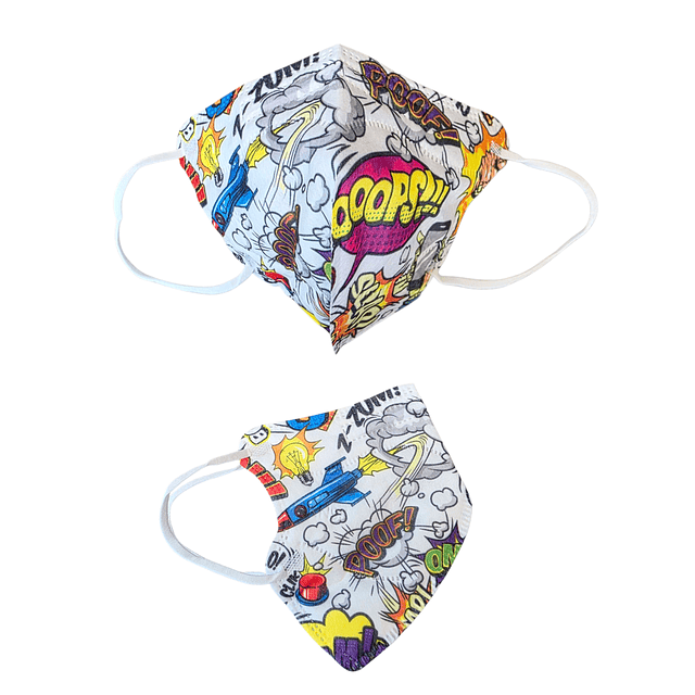 Mascarilla KN95 Para Niño / Diseño Cómic (10 unidades) 