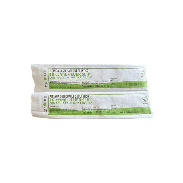 Jeringa Desechable Luer Slip Jumala 10ml 21g x 1 1/2