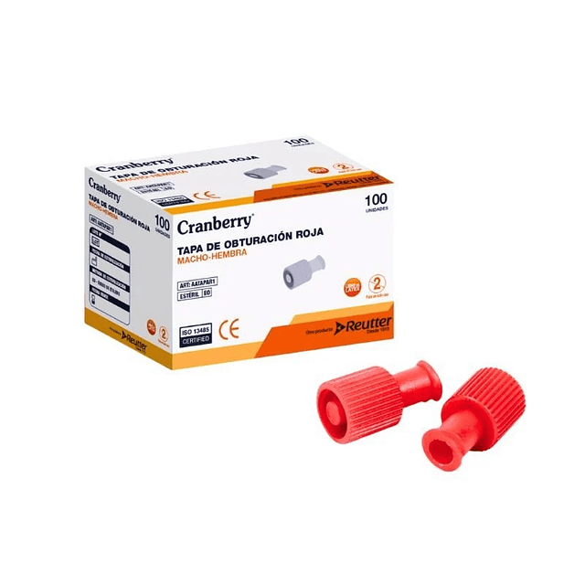 Tapa De Obturación Roja Macho-Hembra 100 Unidades 