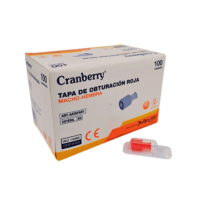Tapa De Obturación Roja Macho-Hembra 100 Unidades 