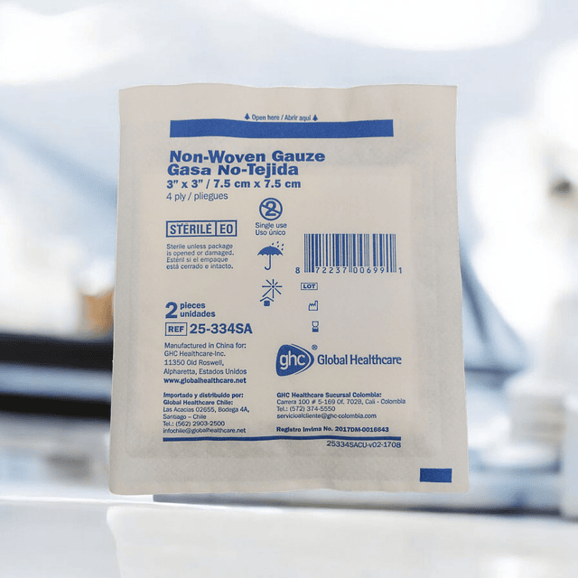 Gasa No Tejida Esteril 7,5x7,5 50 Unidades
