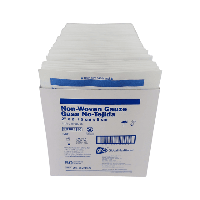 Gasa No Tejida Esteril 5x5 50 Unidades