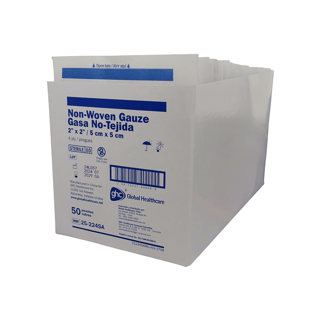 Gasa No Tejida Esteril 5x5 50 Unidades